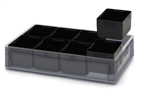 Vložné nádoby pre stohovacie prepravky